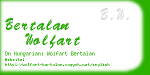 bertalan wolfart business card